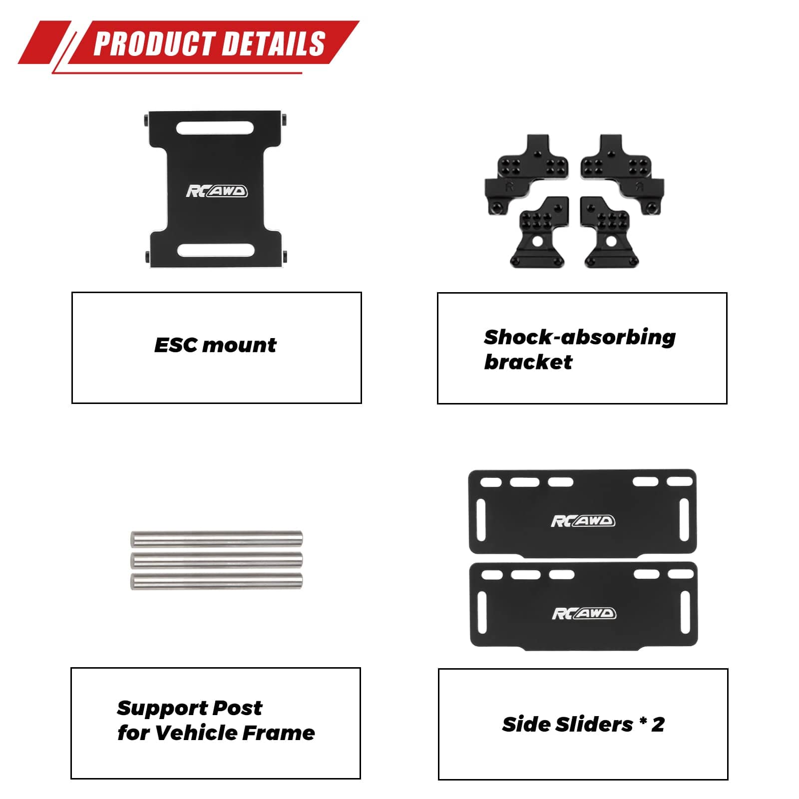 RCAWD AXIAL SCX24 Brushless 3500KV Motor Set RCAWD SCX24 Brushless 3500KV Motor 30A ESC with Helical Gear Transmission 4 Channel Transmitter Receiver Set