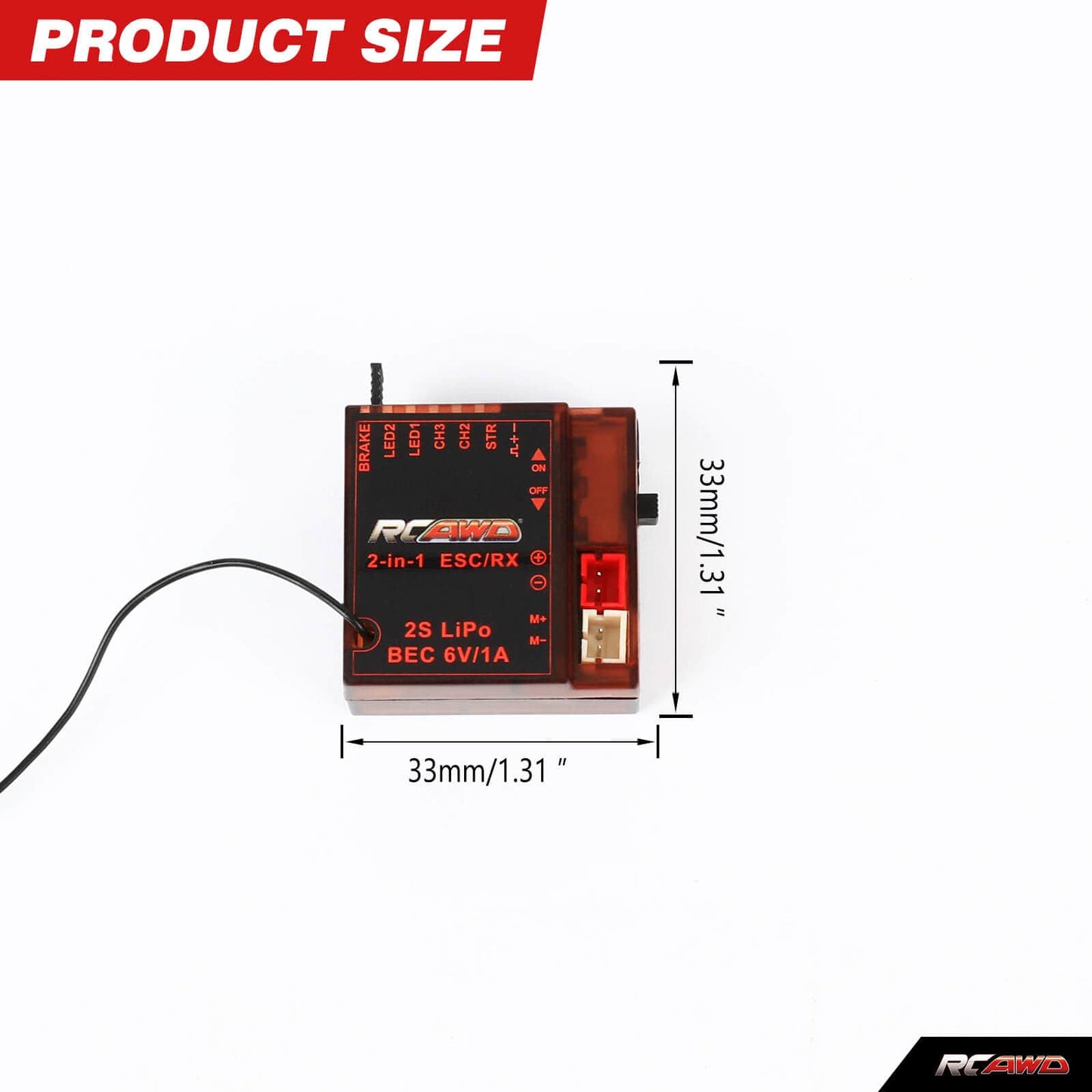 RCAWD AXIAL SCX24 ESC Electric Speed Controller RCAWD SCX24 ESC Electric Speed Controller for Axial 1/24