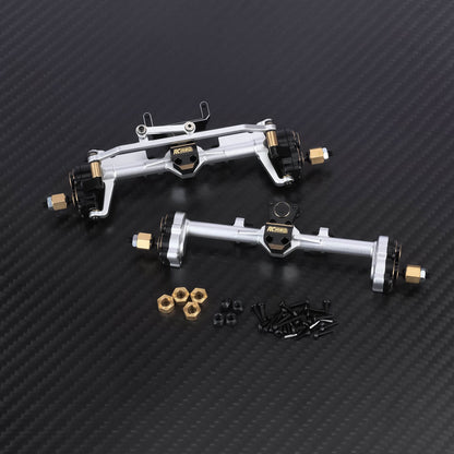 RCAWD AXIAL SCX24 Font Rear Portal Axle / Silver RCAWD SCX24 Steel Front Rear Portal Axle with 60 Steering Angle 20MM Width Increase