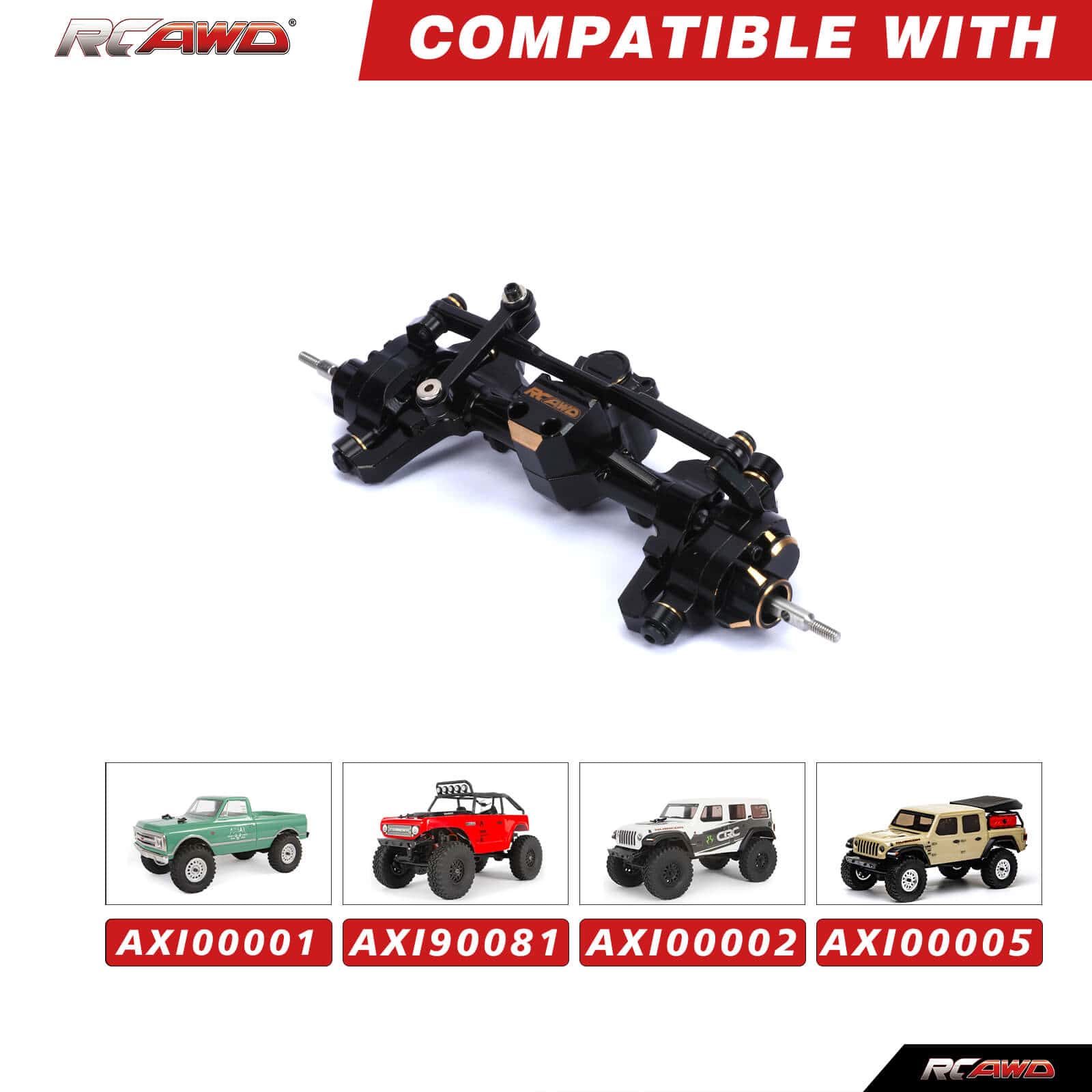 RCAWD Axial SCX24 Front Portal Axle with Strengthen version cvd - RCAWD