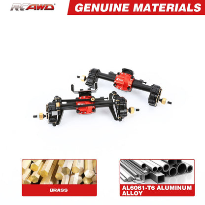 RCAWD Axial SCX24 Front Rear Diff Portal Axle Set All - Steel Gear - RCAWD