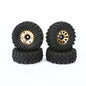RCAWD AXIAL SCX24 Gravel Wheels & Tires Set RCAWD 4pcs 1.0" Brass Beadlock Wheels & Soft Rubber Tires Set for SCX24 RC Crawler