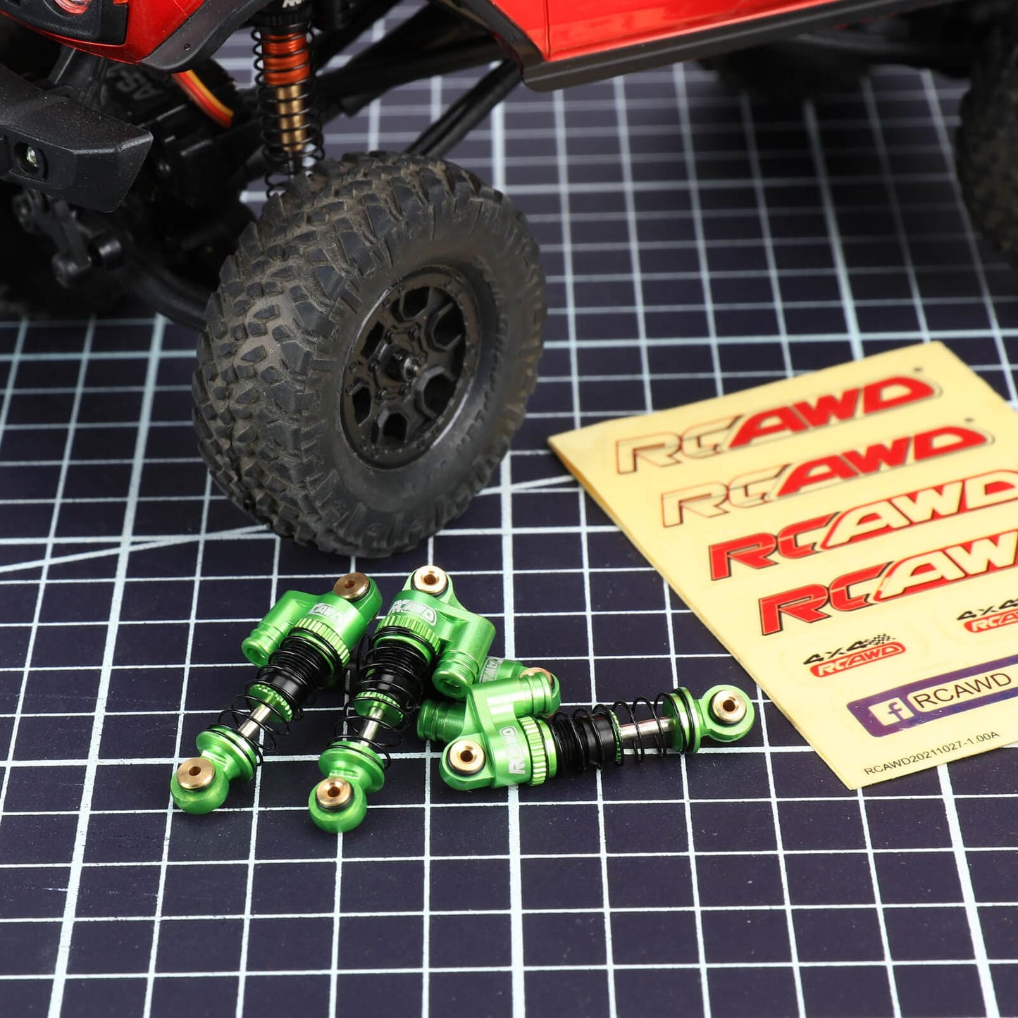 RCAWD AXIAL SCX24 Green RCAWD SCX24 38mm Oil Filled Shock 4pcs