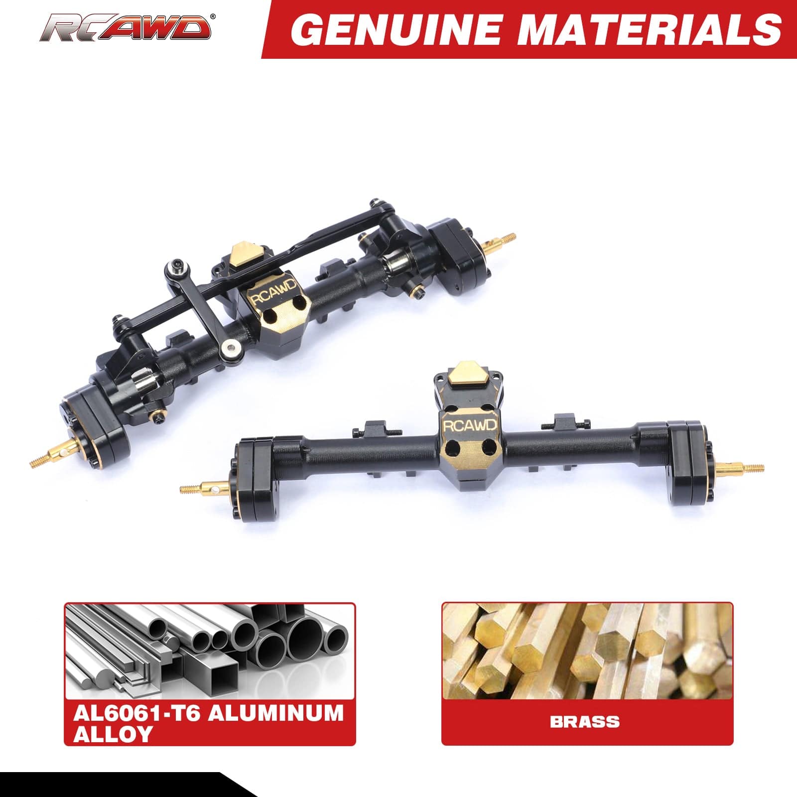 RCAWD Axial SCX24 Portal Axle Full Brass 3.0 Version - RCAWD