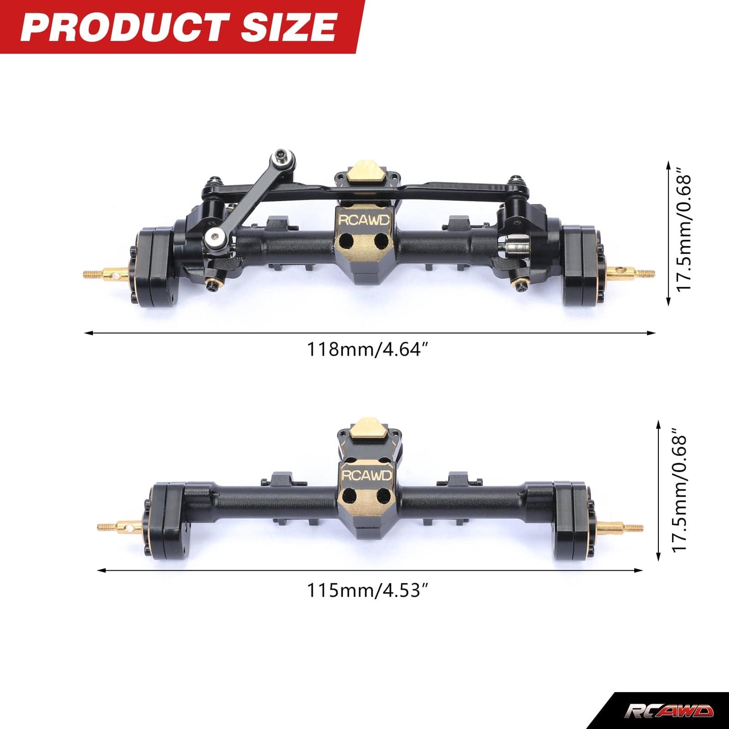 RCAWD Axial SCX24 Portal Axle Full Brass 3.0 Version - RCAWD