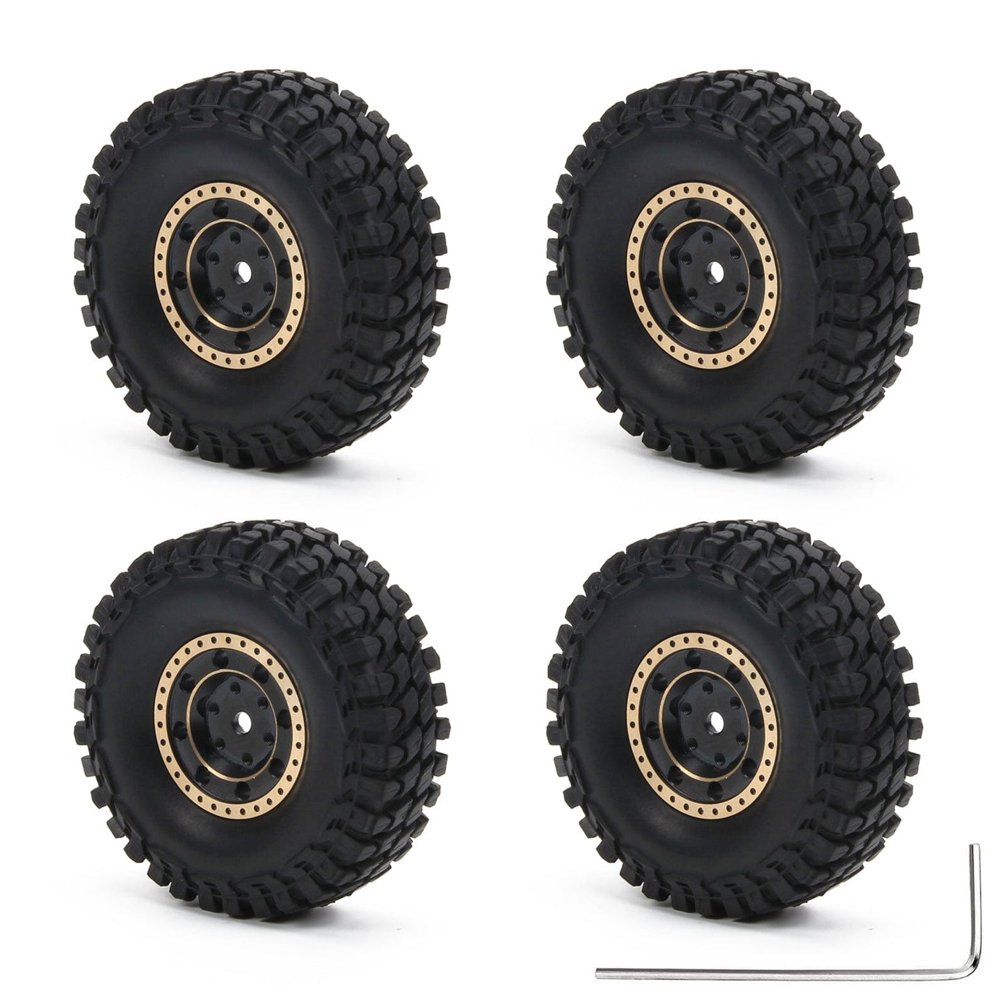 RCAWD AXIAL SCX24 RCAWD 1.0" Brass Beadlock Wheels with 54*19mmTires