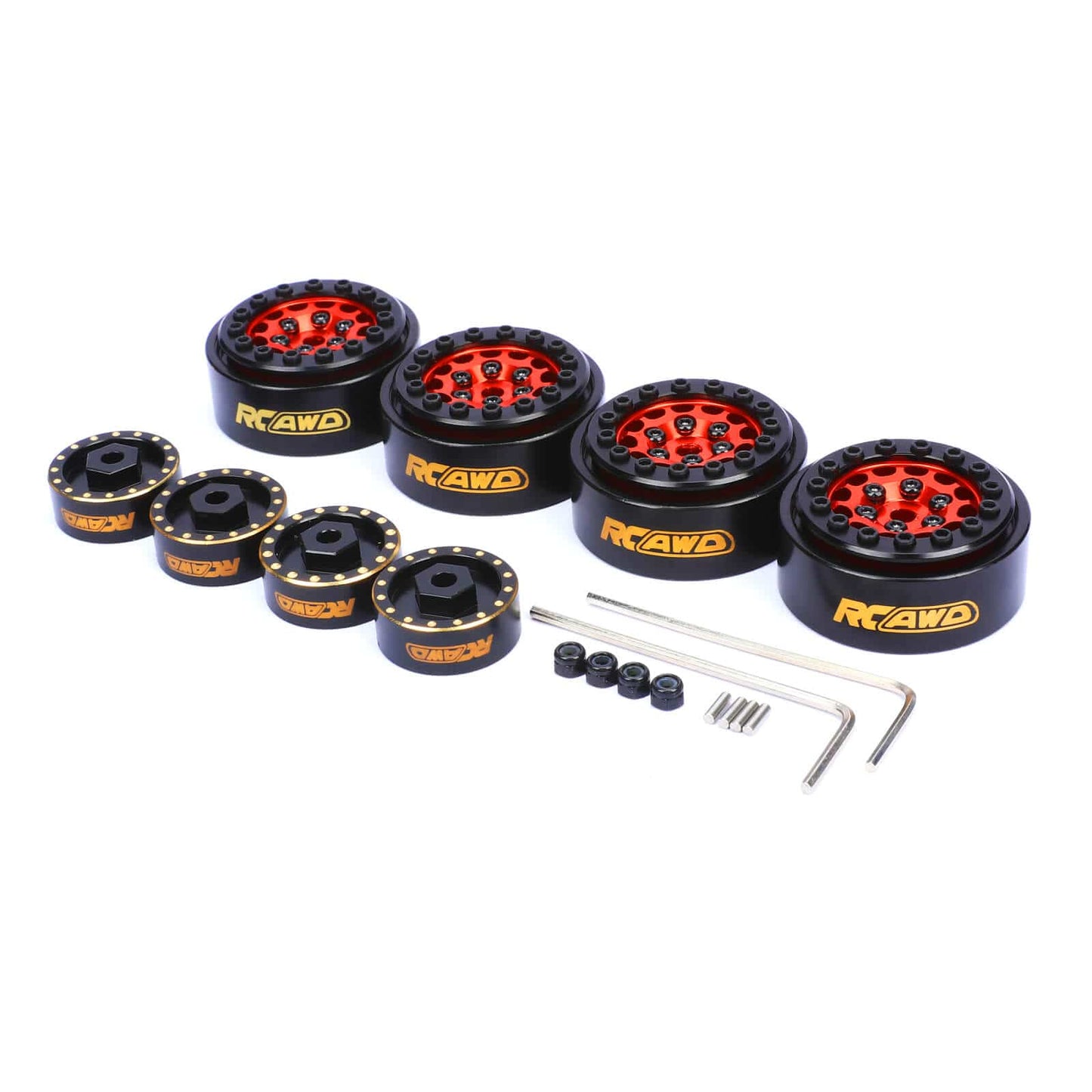 RCAWD AXIAL SCX24 RCAWD 1.0'' Wheels 12 Spokes with counterweight 7mm Hex Set