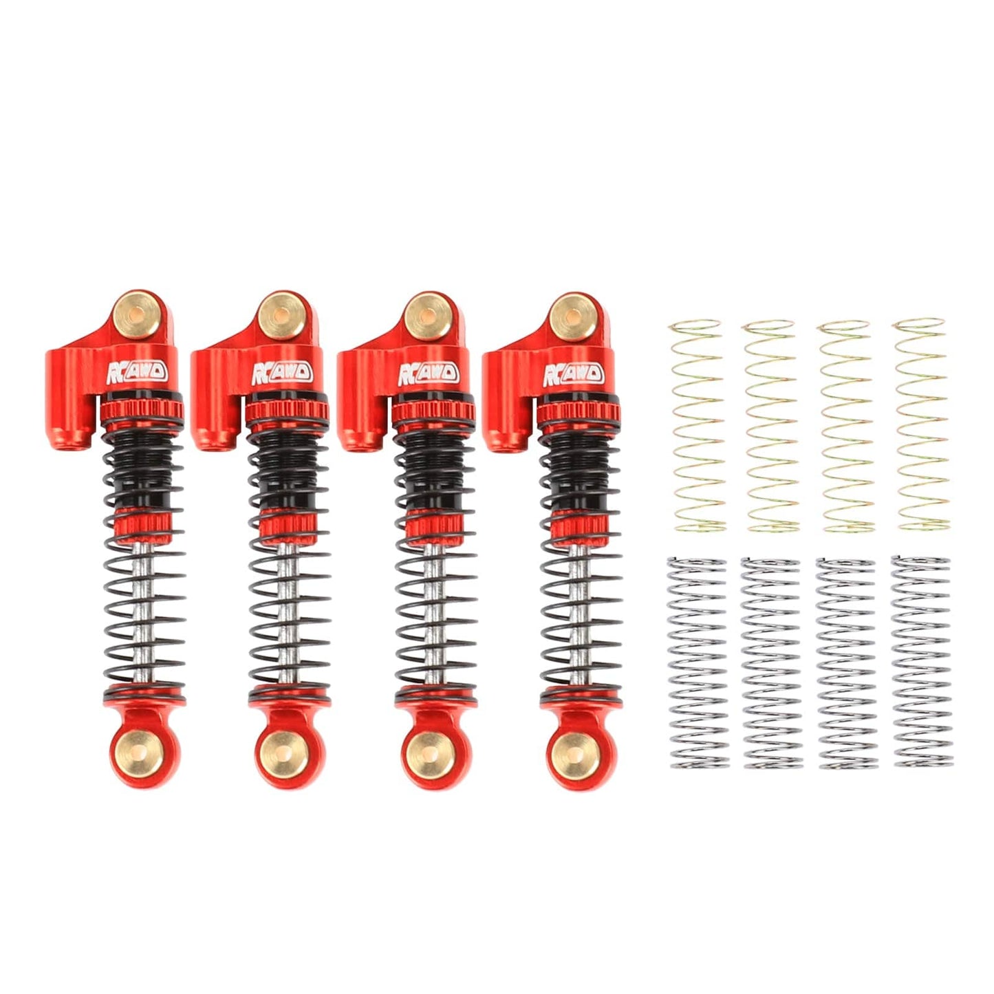 RCAWD AXIAL SCX24 RCAWD 48MM Oil-filled Front Rear Shock Absorbers Damper Set with 8pcs replacement Spring For FCX24M SCX24