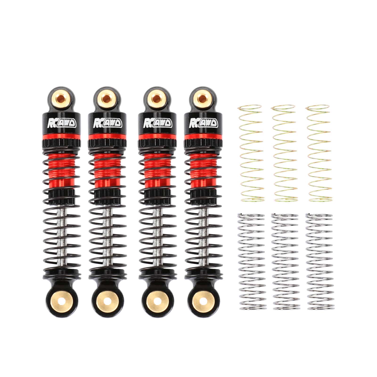 RCAWD AXIAL SCX24 RCAWD 48MM Oil-filled Front Rear Shock Absorbers Damper Set with 8pcs replacement Spring For FCX24M SCX24