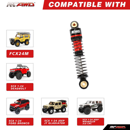 RCAWD AXIAL SCX24 RCAWD 48MM Oil-filled Front Rear Shock Absorbers Damper Set with 8pcs replacement Spring For FCX24M SCX24