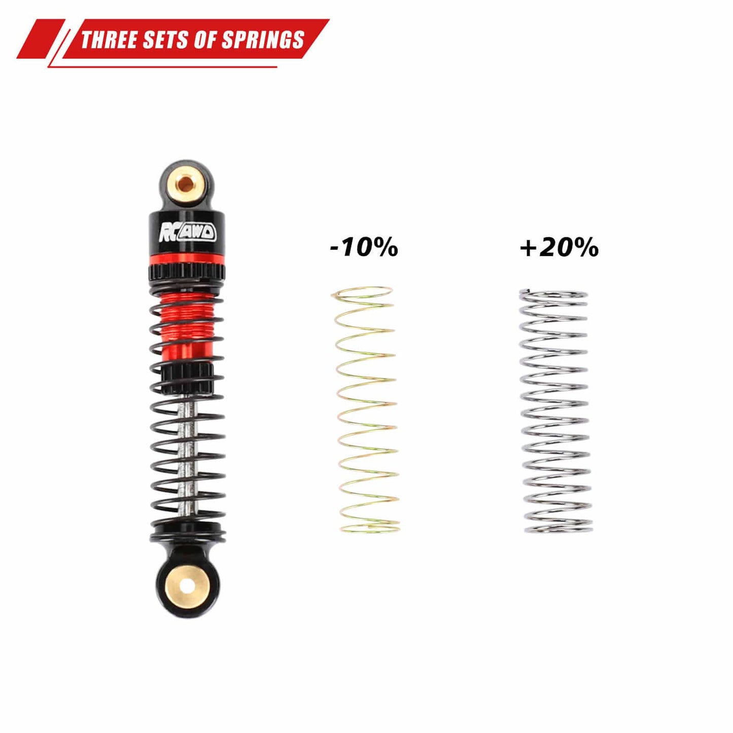 RCAWD AXIAL SCX24 RCAWD 48MM Oil-filled Front Rear Shock Absorbers Damper Set with 8pcs replacement Spring For FCX24M SCX24