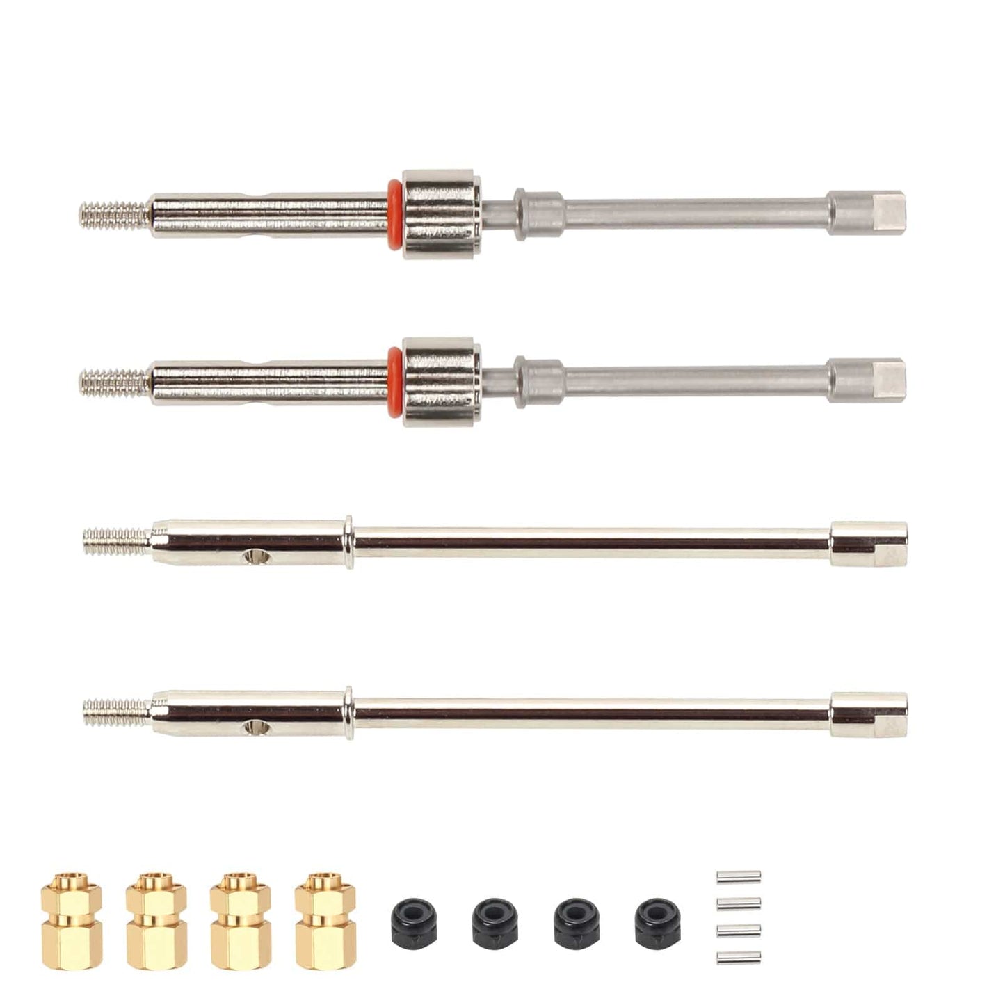 RCAWD AXIAL SCX24 RCAWD +4mm siliver RCAWD SCX24 +4mm Wide 40Cr-Mo Steel CVD Axle and Hex combo set
