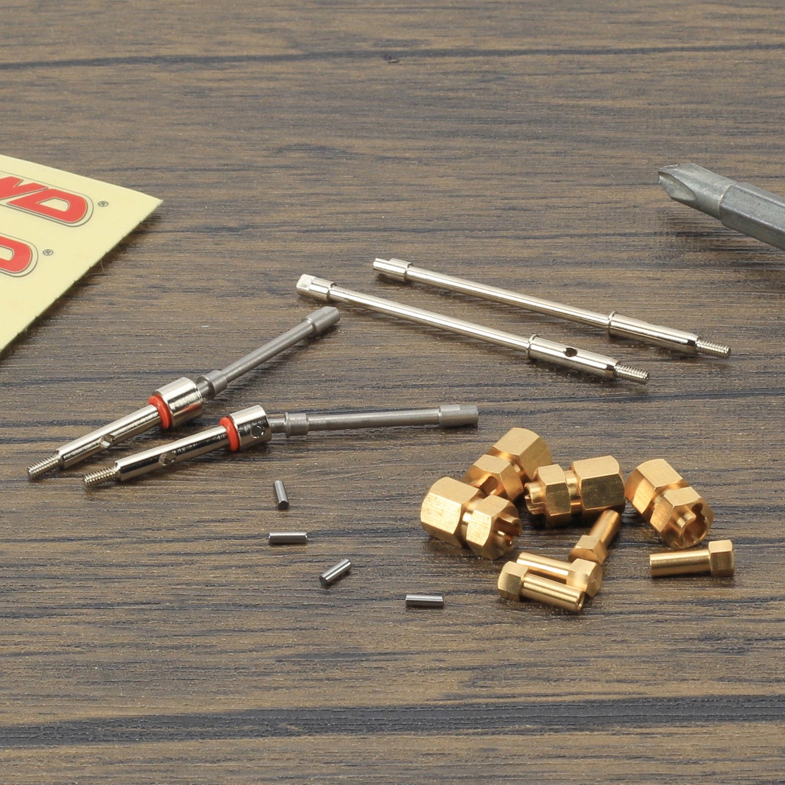 RCAWD AXIAL SCX24 RCAWD +4mm siliver RCAWD SCX24 +4mm Wide 40Cr-Mo Steel CVD Axle and Hex combo set