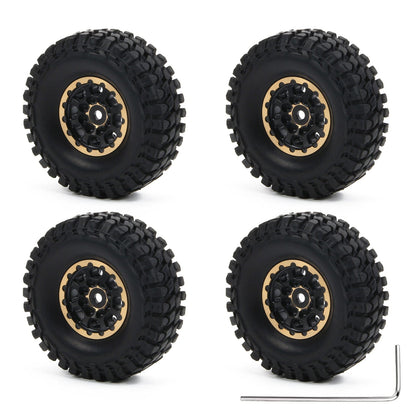 RCAWD AXIAL SCX24 RCAWD 4pcs 1.0" Brass Beadlock Wheels with 54*19mm Tires for SCX24 RC Crawler