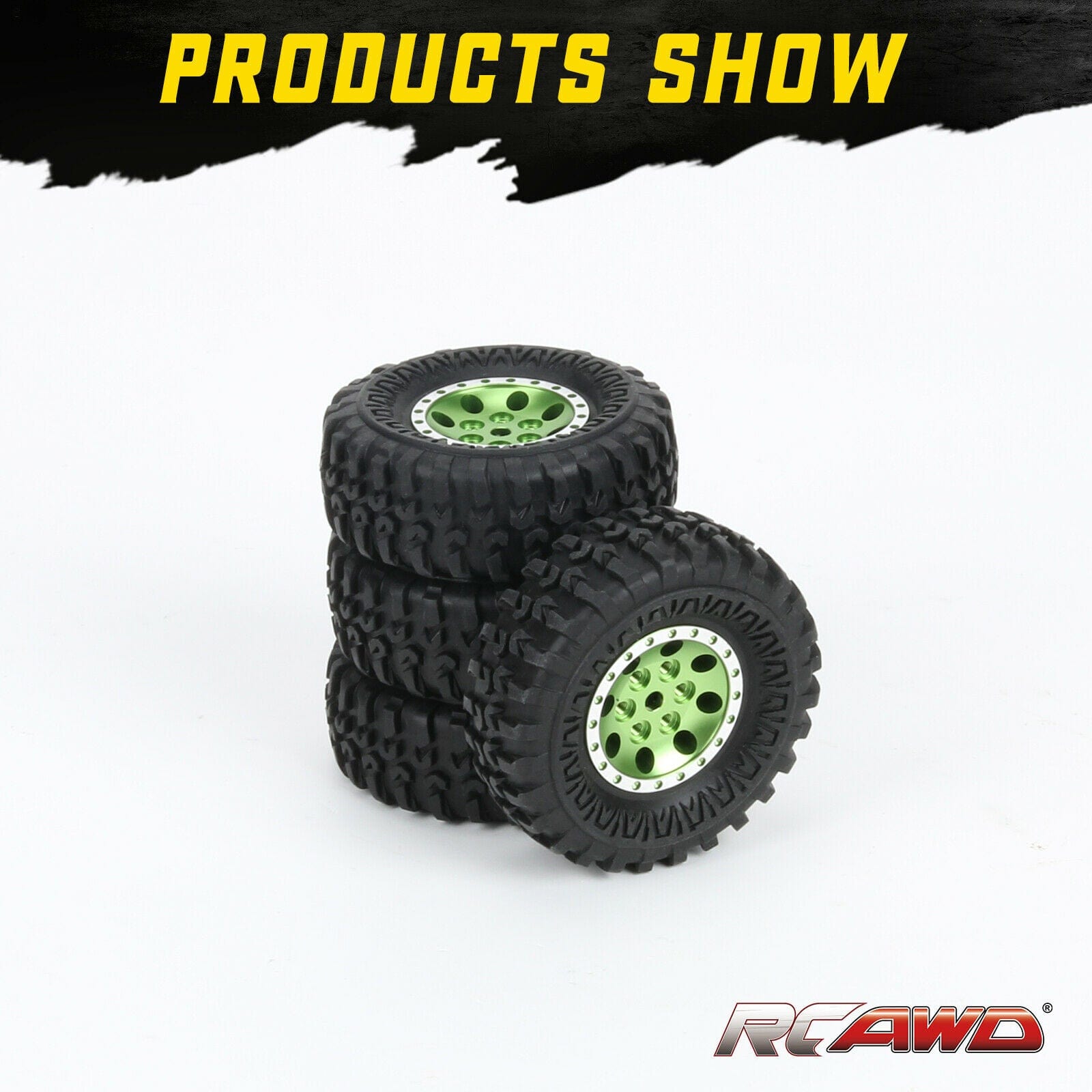 RCAWD AXIAL SCX24 RCAWD 4pcs 55*20mm Wheel Rubber Tire for Axial 1-24  SCX24 Panda Tetra Etc Crawlers
