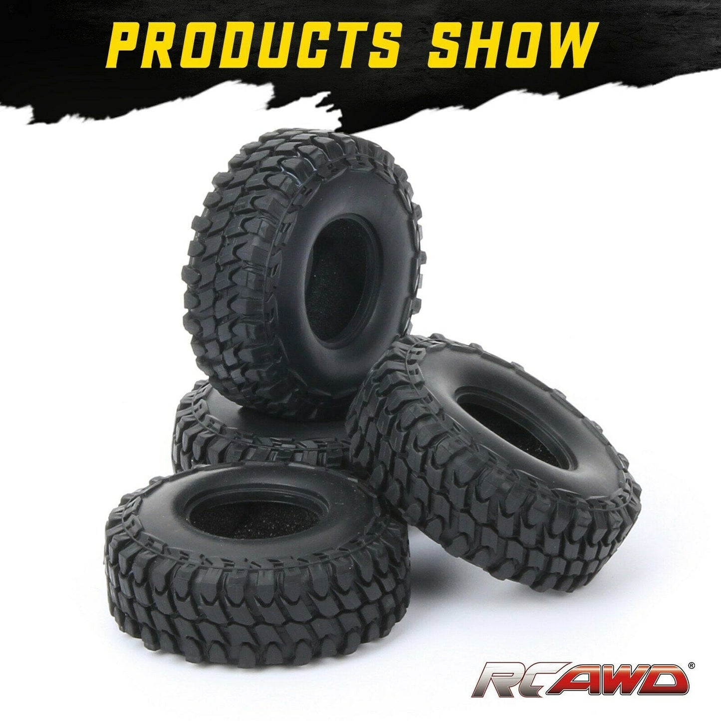 RCAWD AXIAL SCX24 RCAWD 55*20mm Deep Thread Rubber Tires for Axial SCX24 Crawlers