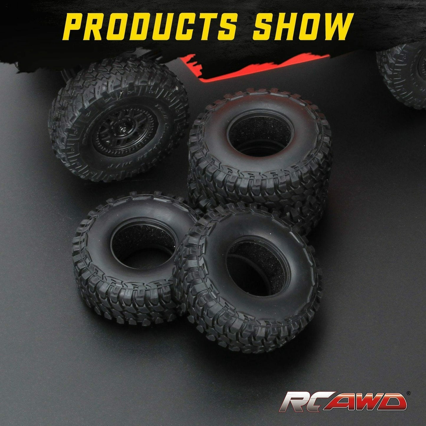 RCAWD AXIAL SCX24 RCAWD 55*20mm Deep Thread Rubber Tires for Axial SCX24 Crawlers