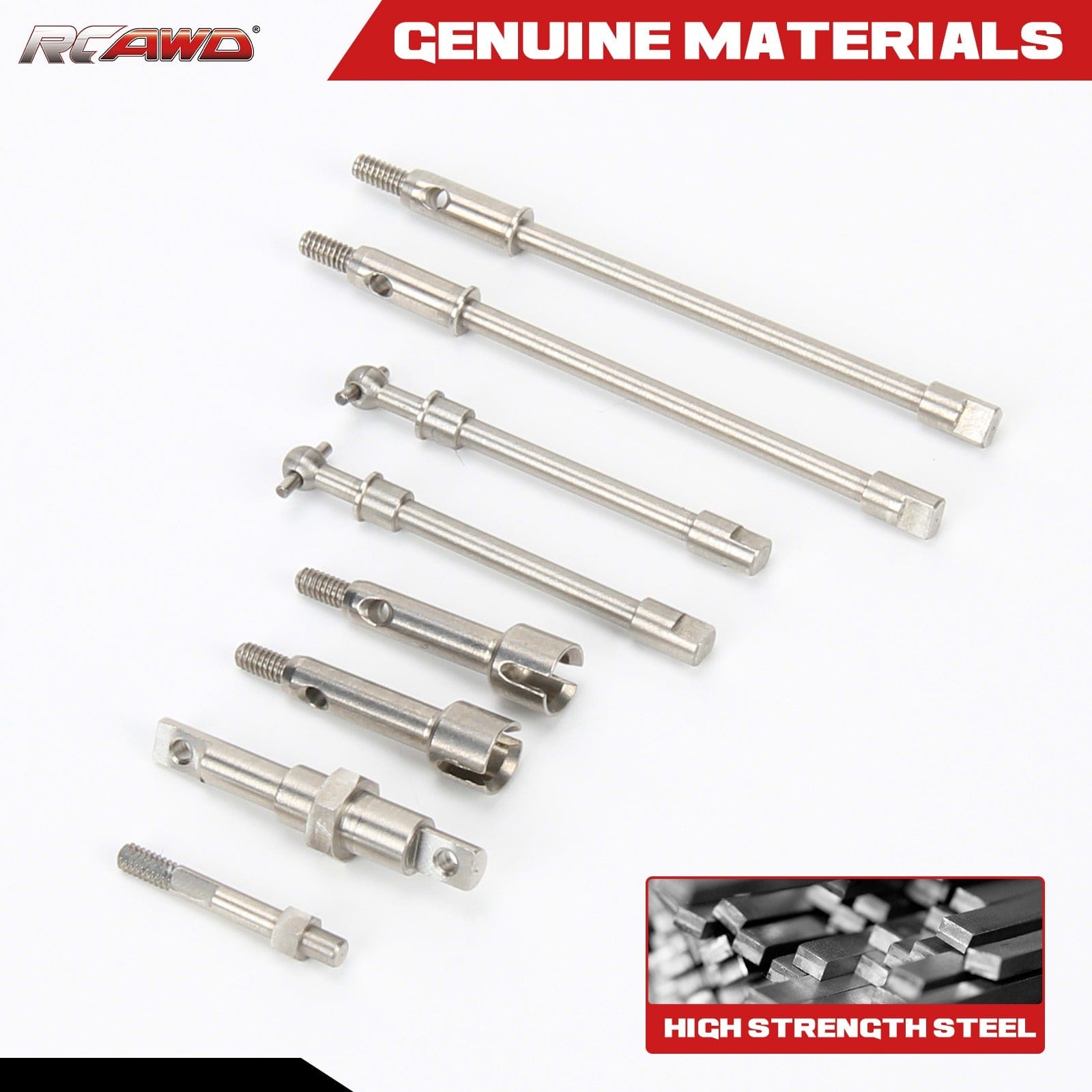 RCAWD Axial SCX24 Axles & Diff Shafts Set SCX2429S-SCX24