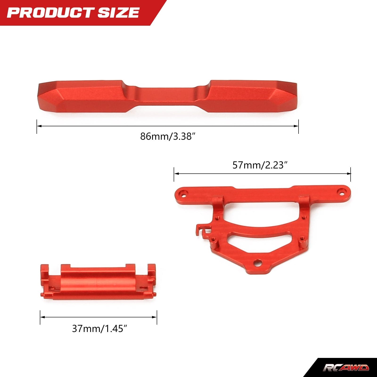 RCAWD AXIAL SCX24 RCAWD Axial SCX24 Bronco Upgrades Aluminum Alloy rear bumper SCX2503