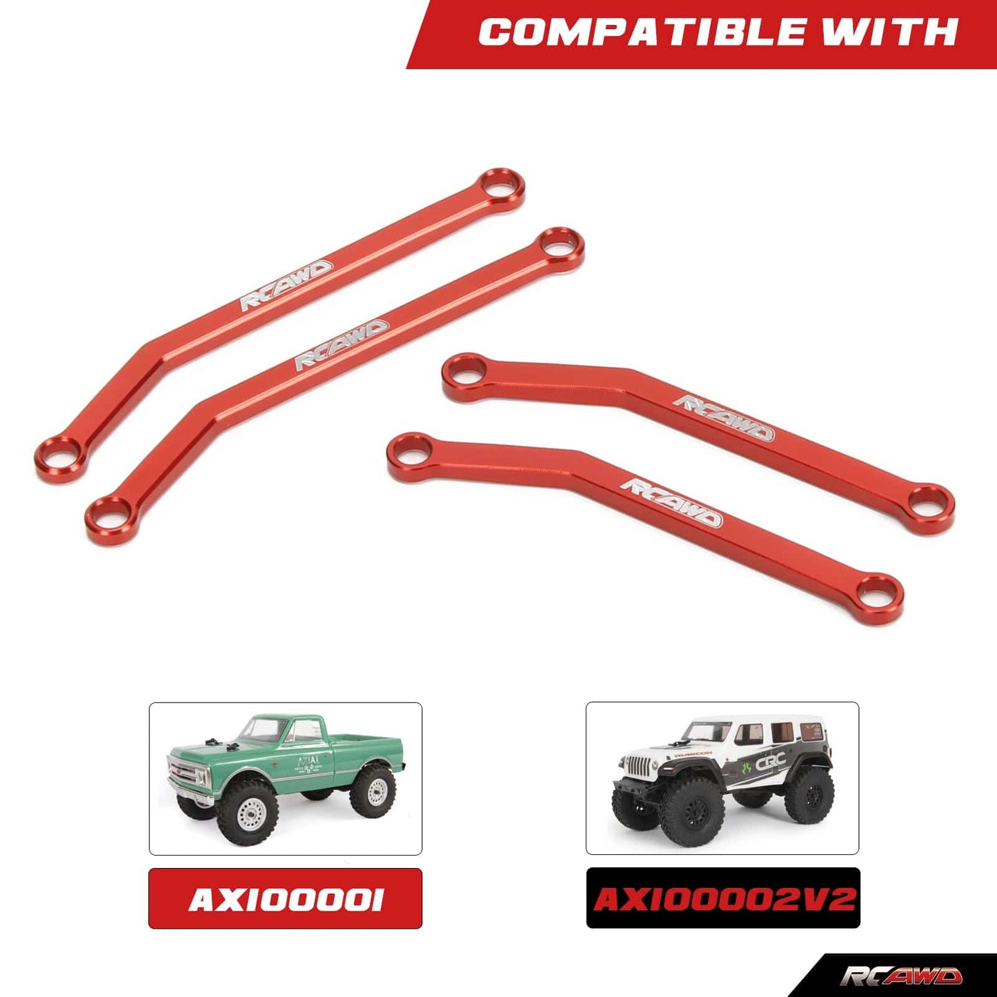 RCAWD AXIAL SCX24 RCAWD Axial SCX24 C10 Jeep Wrangler Upgrades High clearance lower linkage toe link tie rod set SCX2543