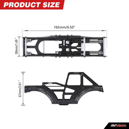 RCAWD AXIAL SCX24 RCAWD Axial SCX24 Carbon Fiber Frame Body Chassis Cover Kit