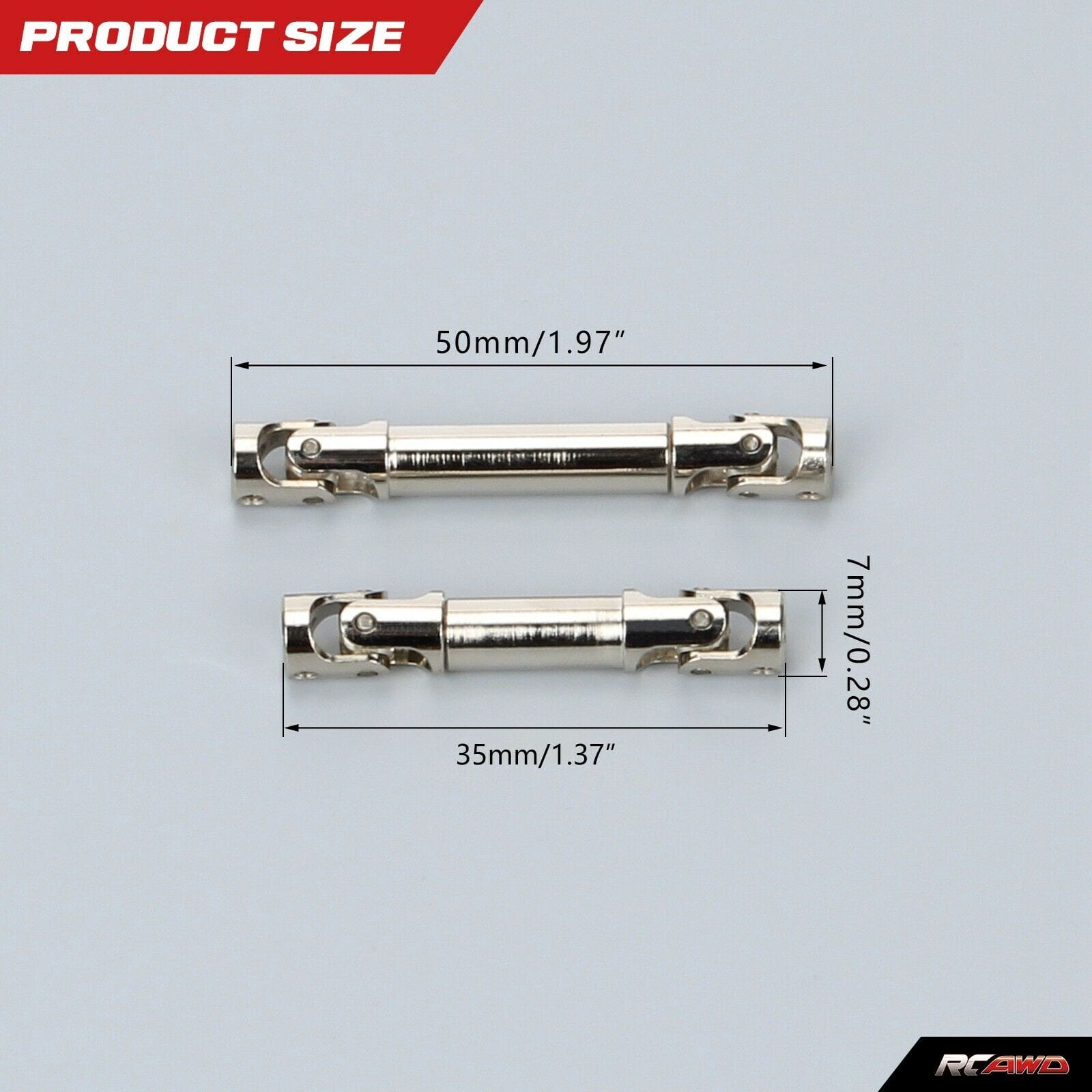 RCAWD Axial SCX24 Center Drive Shaft for Deadbolt - SCX24 Upgrade