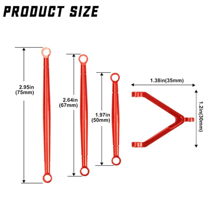 RCAWD AXIAL SCX24 RCAWD Axial SCX24 Deadbolt Upgrades Aluminum alloy link set/tie rod set SCX2460