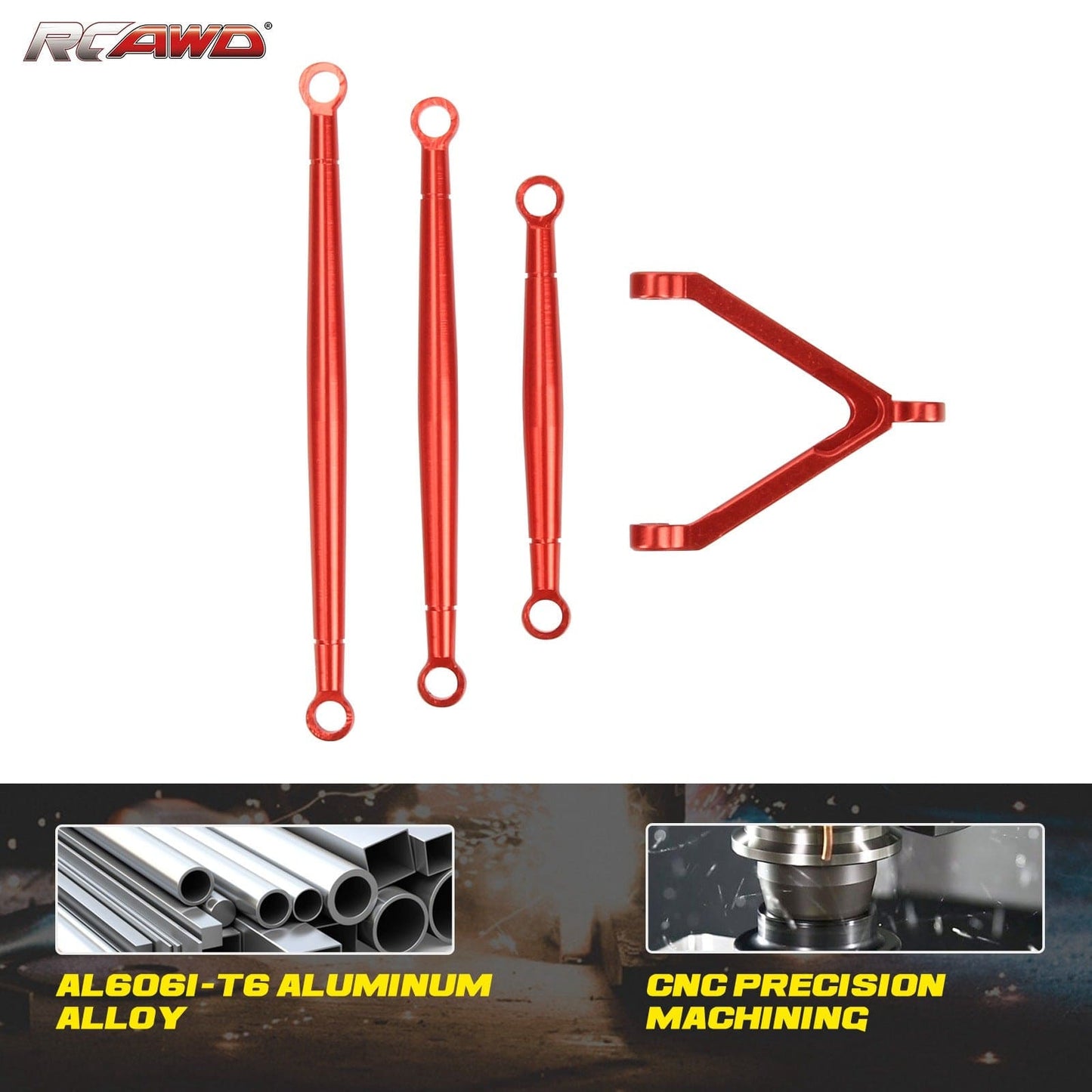 RCAWD AXIAL SCX24 RCAWD Axial SCX24 Deadbolt Upgrades Aluminum alloy link set/tie rod set SCX2460