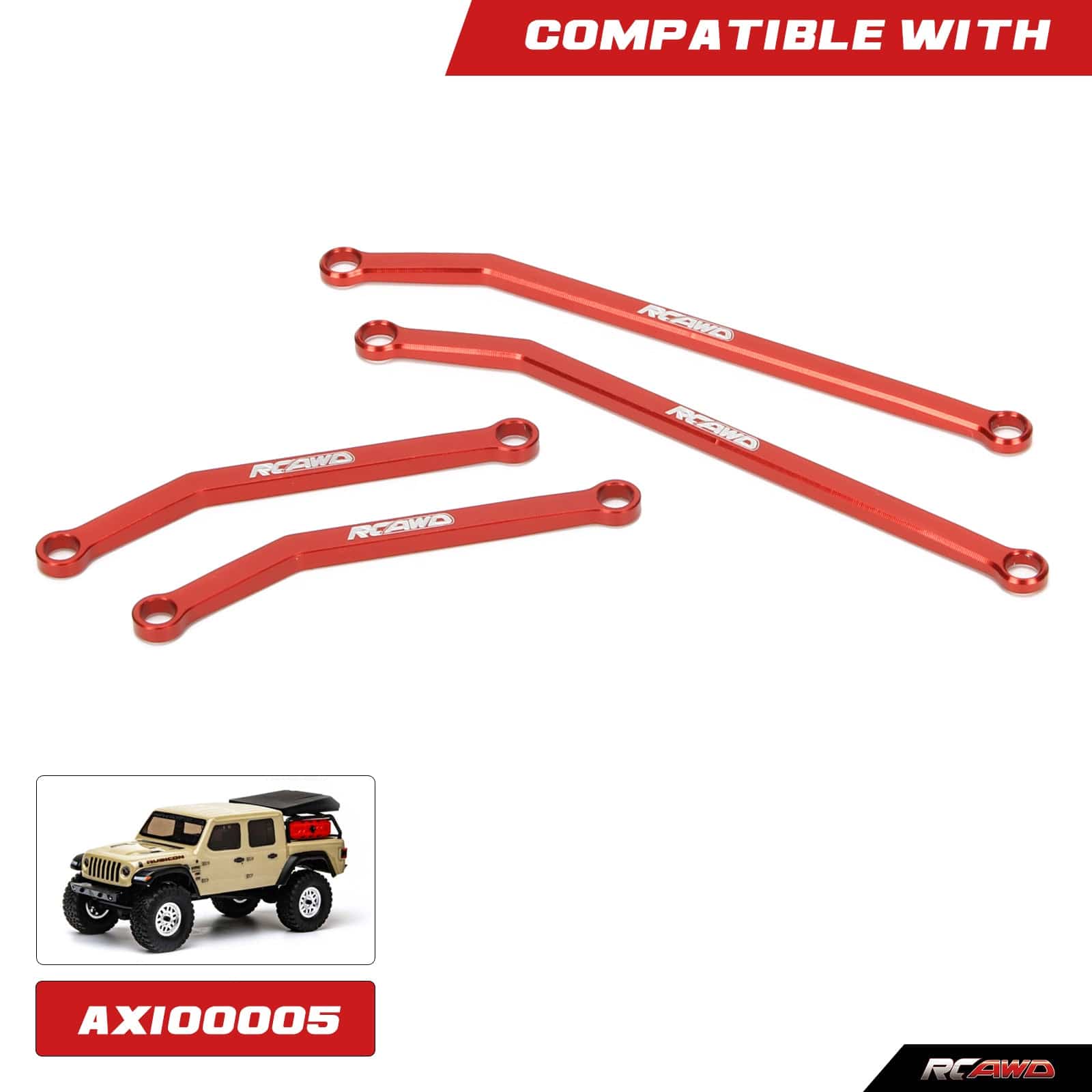 RCAWD AXIAL SCX24 RCAWD Axial SCX24 Gladiator Upgrades High clearance lower linkage toe link tie rod set SCX2544