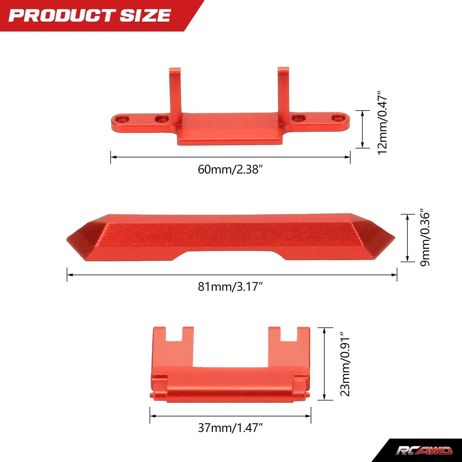 RCAWD AXIAL SCX24 RCAWD Axial SCX24 Gladiator Upgrades Rear Bumper & Hinge SCX2499