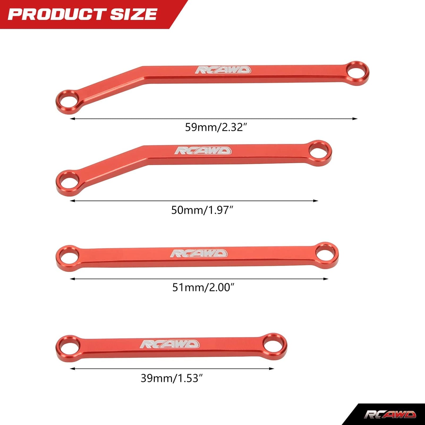 RCAWD AXIAL SCX24 RCAWD Axial SCX24 high clearance links for C10 Jeep Wrangler Bronco  SCX2546