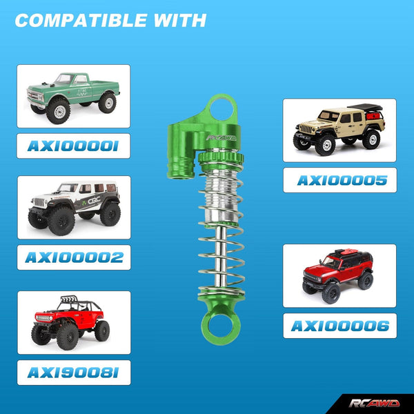 RCAWD Aluminum Double Barrel Shock Absorbers For Axial AX24 XC-1 - Upgraded RC Crawler Shocks With Springs