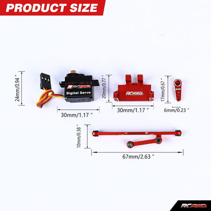 RCAWD AXIAL SCX24 RCAWD Axial SCX24 Servo Upgrades Complete Set RC Servo Mounts & 12g Servo &Steering Links & 15T Servo Arm Set