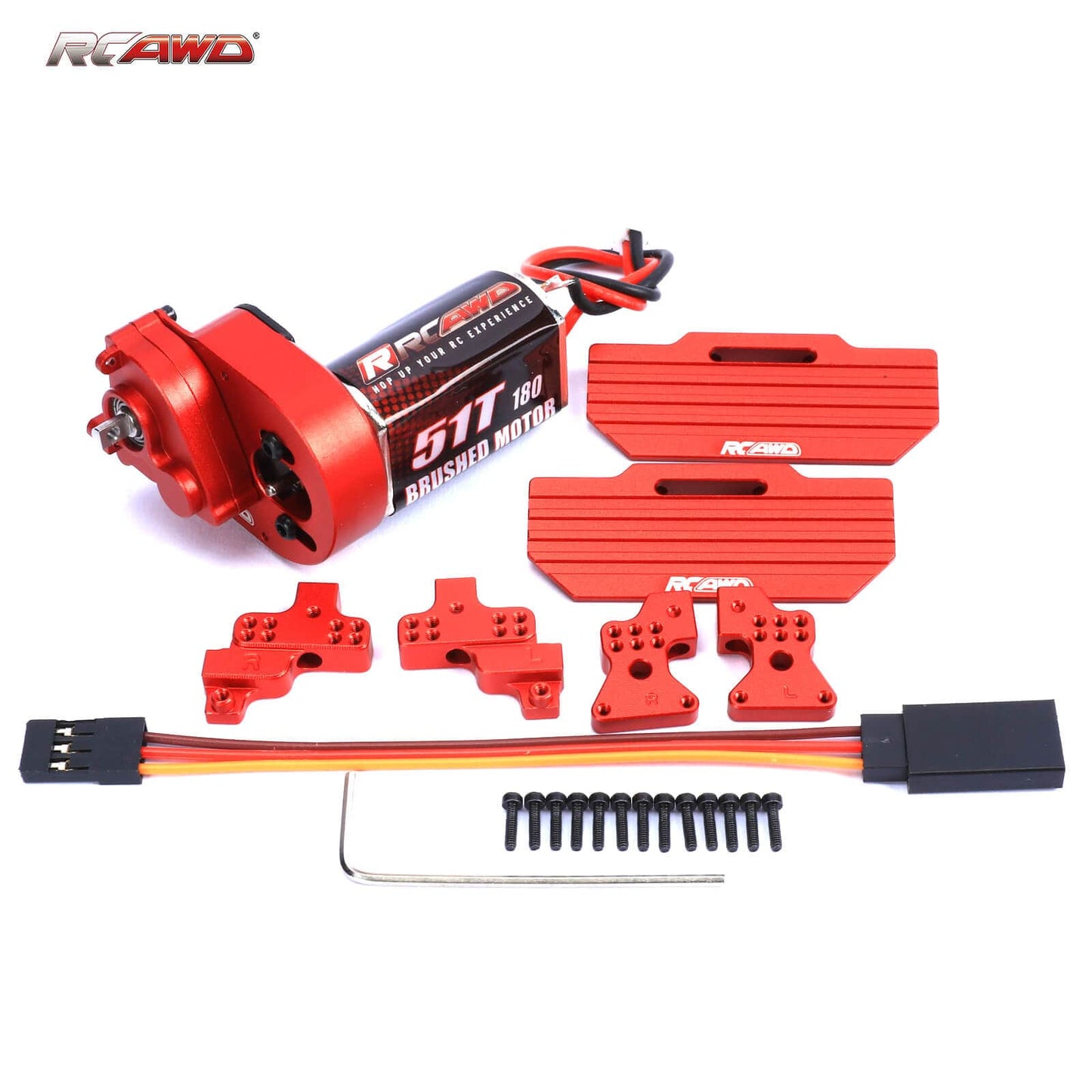 RCAWD AXIAL SCX24 RCAWD Axial SCX24 Upgrades 180 Motor 51t gearbox combo with Shock Tower and Skid Plate