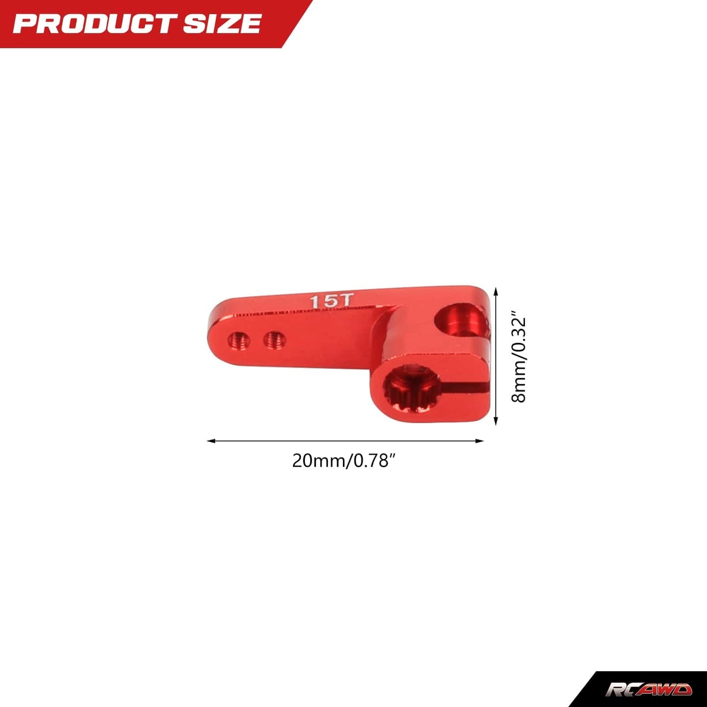 RCAWD AXIAL SCX24 RCAWD Axial SCX24 Upgrades Alloy 15T spline servo arm SCX2527 compatiable with AX24