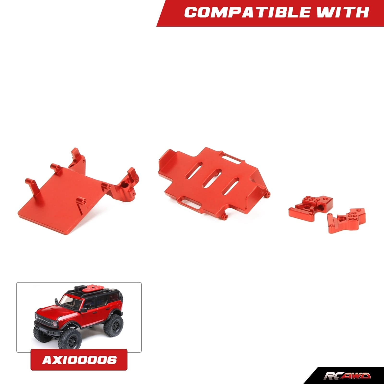 RCAWD AXIAL SCX24 RCAWD Axial SCX24 Upgrades Alloy battery tray ESC tray rear shock tower SCX2502