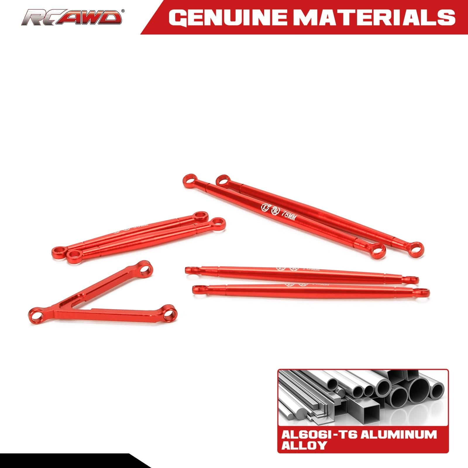 RCAWD AXIAL SCX24 RCAWD Axial SCX24 Upgrades Alloy links linkage rod set SCX2507