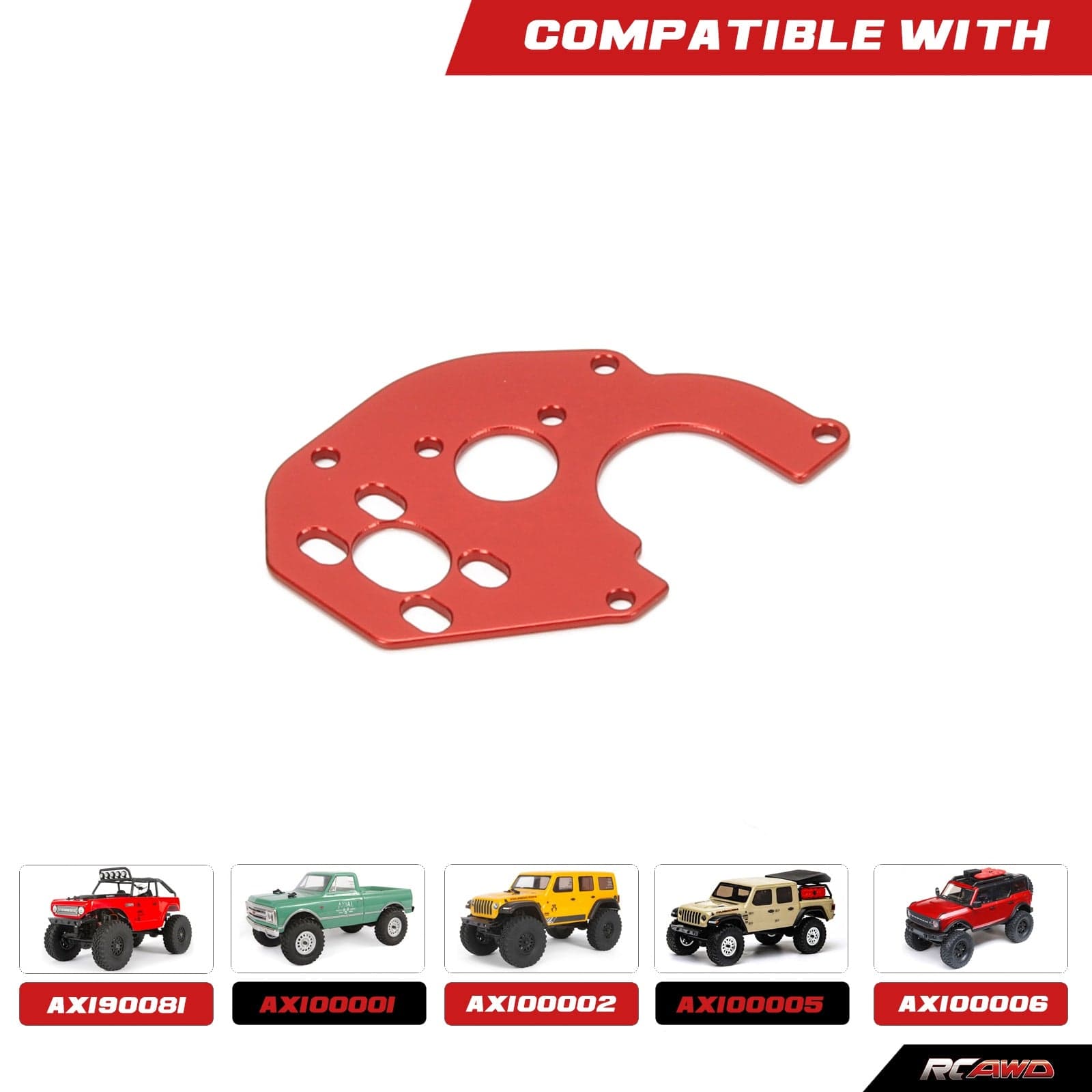 RCAWD AXIAL SCX24 RCAWD Axial SCX24 Upgrades Alloy Motor Mount Plate (030 or 050 size motor) SCX2504