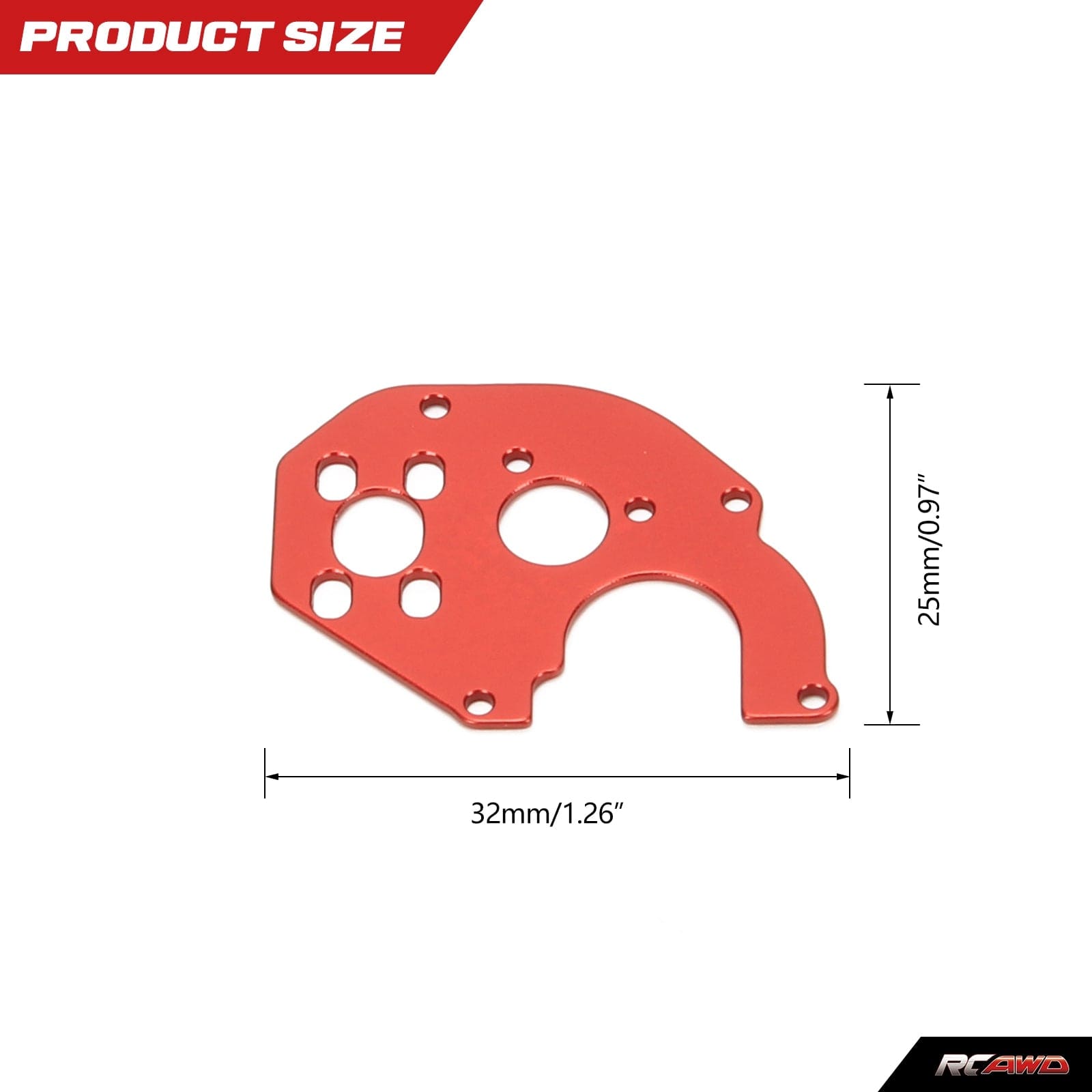 RCAWD AXIAL SCX24 RCAWD Axial SCX24 Upgrades Alloy Motor Mount Plate (030 or 050 size motor) SCX2504