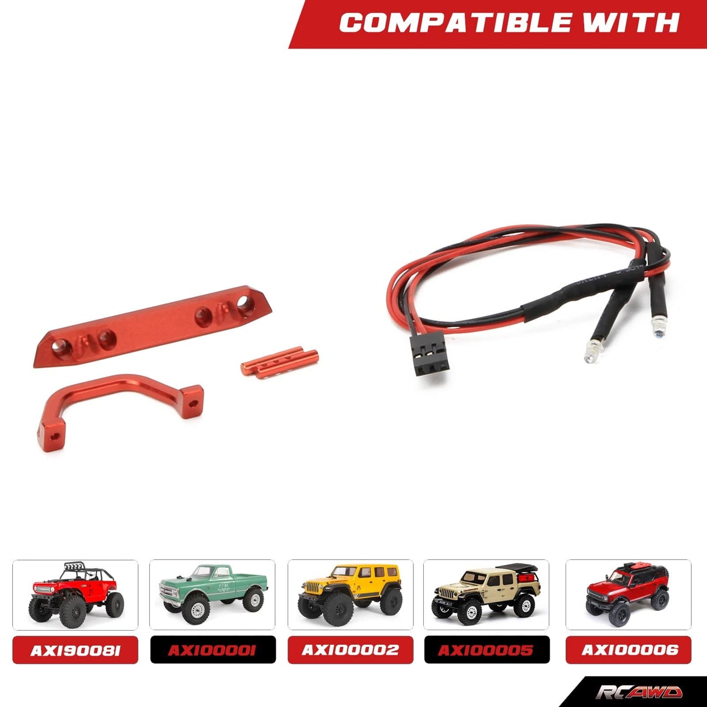 RCAWD AXIAL SCX24 RCAWD Axial SCX24 Upgrades Aluminum front bumper and light set SCX2404