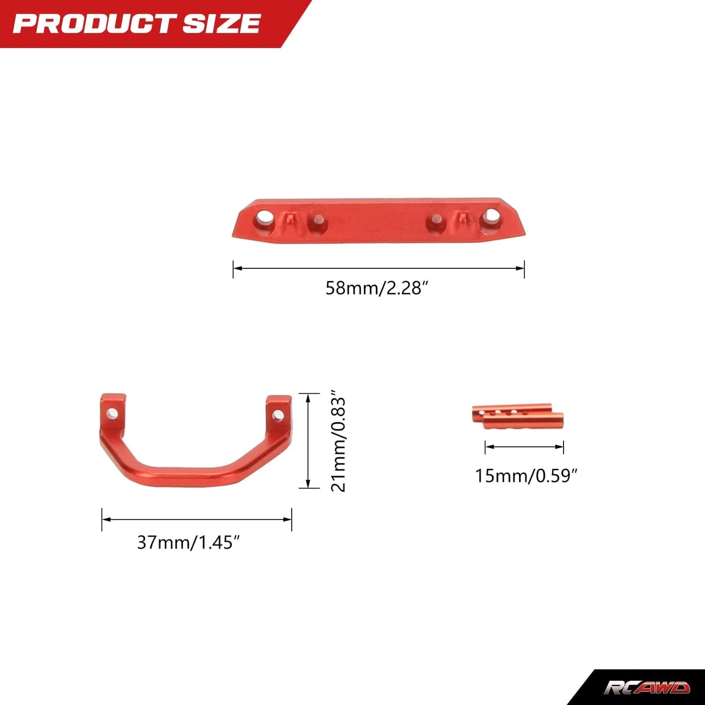 RCAWD AXIAL SCX24 RCAWD Axial SCX24 Upgrades Aluminum front bumper and light set SCX2404