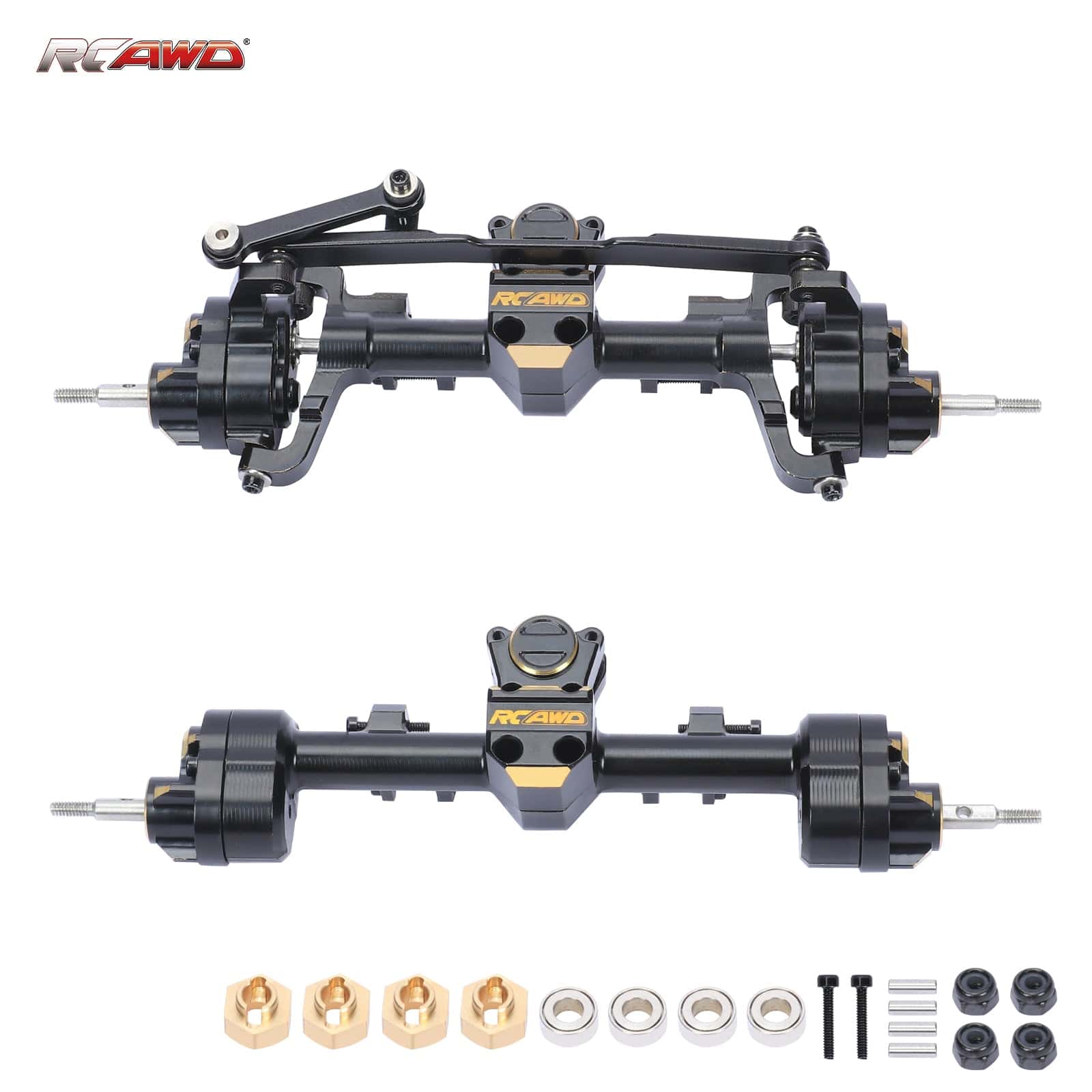 RCAWD AXIAL SCX24 RCAWD Axial SCX24 upgrades Full Brass Front Rear Portal Axle Increase Weight compatiable with AX24