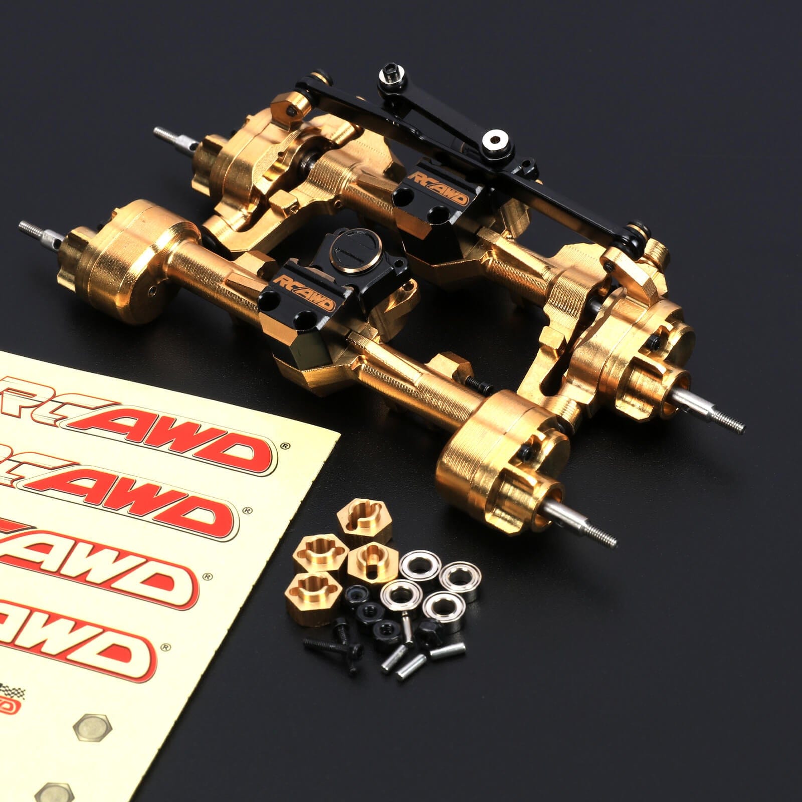 RCAWD AXIAL SCX24 RCAWD Axial SCX24 upgrades Full Brass Front Rear Portal Axle Increase Weight compatiable with AX24