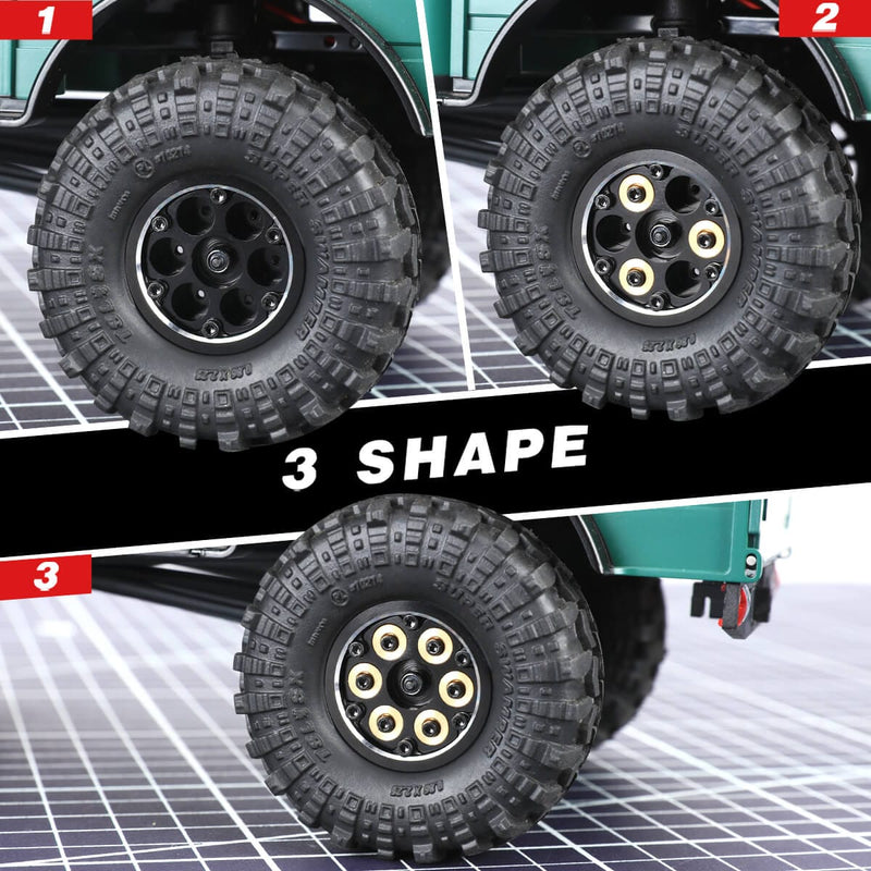 RCAWD AXIAL SCX24 RCAWD Cyberwheelz adjustable weight 1.0‘’ Beadlock Wheels for 1/24 1/18 RC Crawler