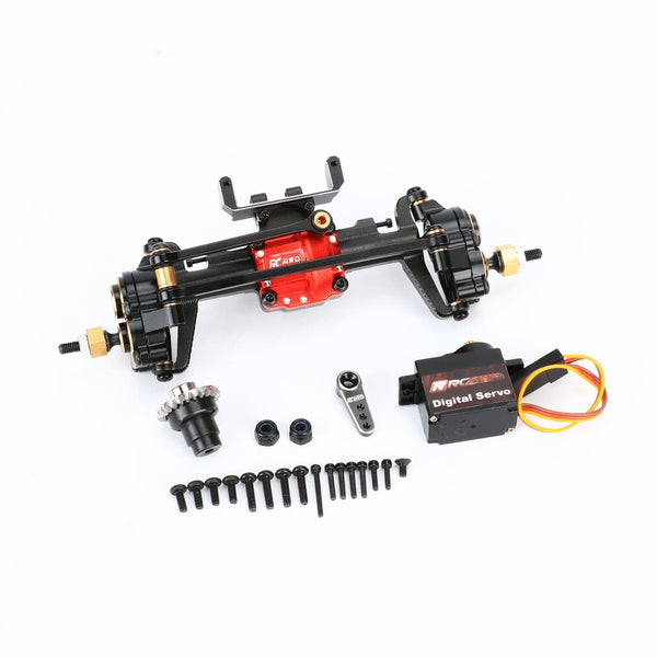 RCAWD AXIAL SCX24 RCAWD Full Metal Front Axles +Metal Gear Servo Upgrades Set for SCX24