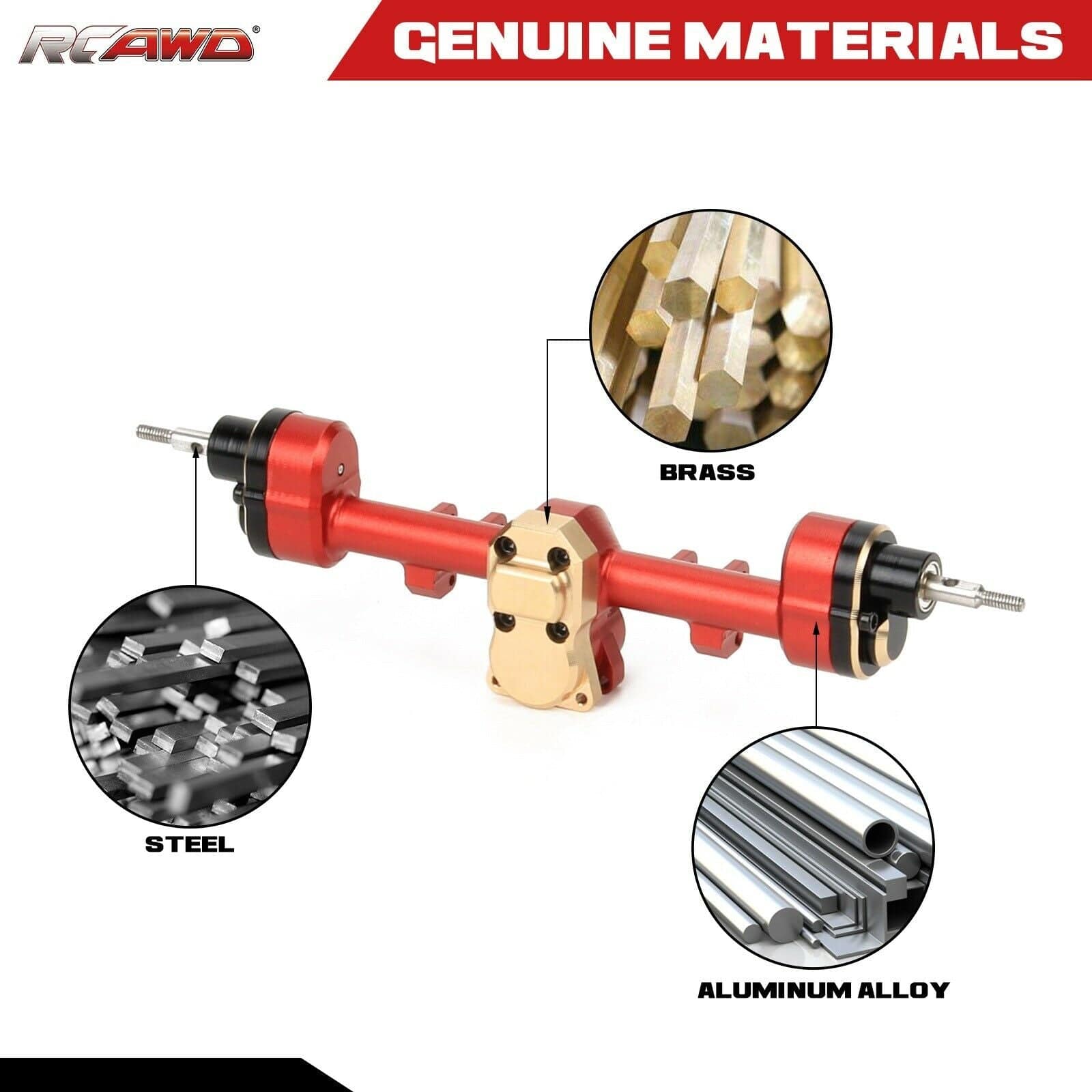 RCAWD AXIAL SCX24 RCAWD full metal rear portal axle for 1/24  Axial SCX24 crawlers