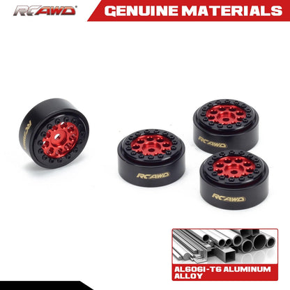 RCAWD AXIAL SCX24 RCAWD SCX24 1.0" beadlock Aluminium wheel rim with brass counterweight ring 26g/pc SCX2538