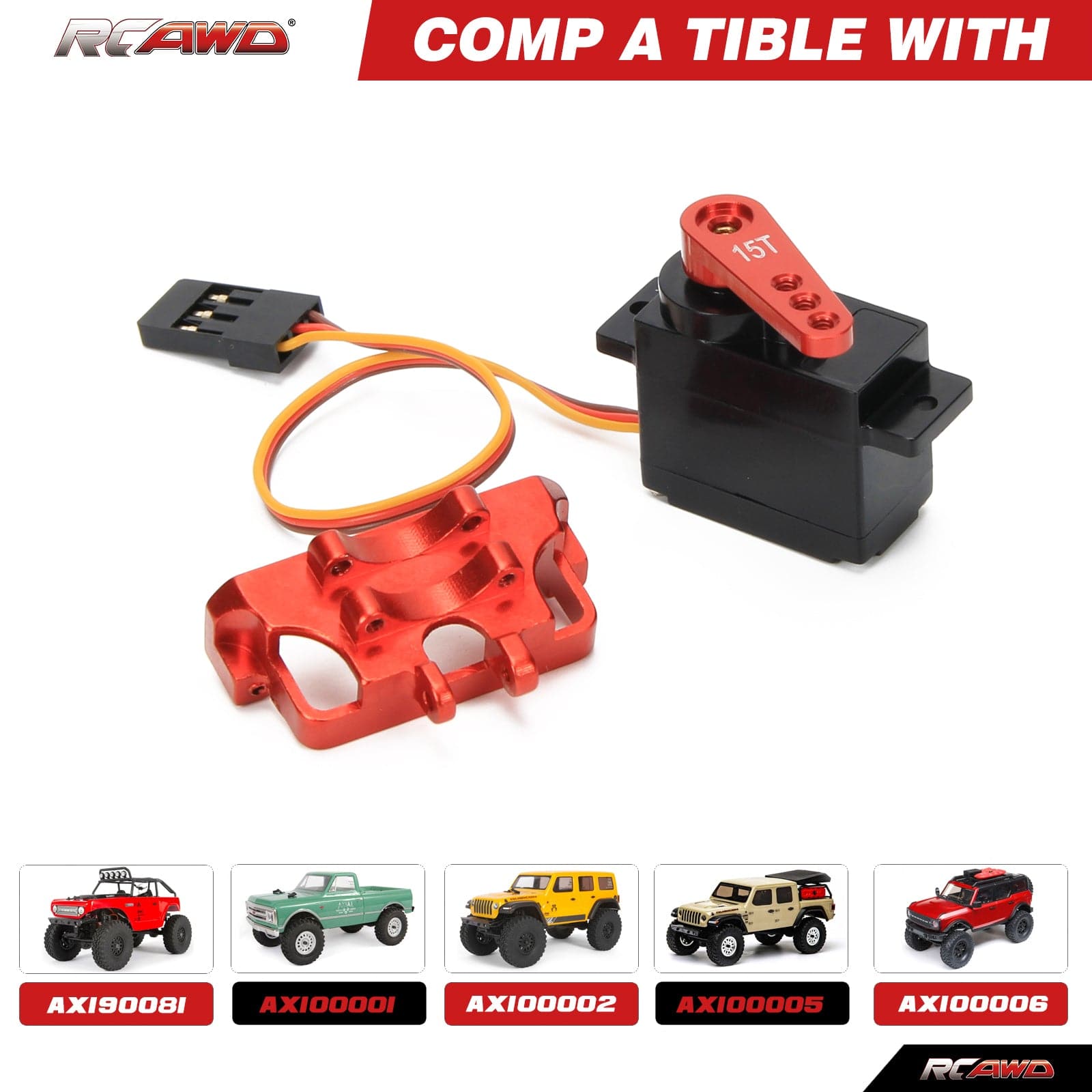 RCAWD AXIAL SCX24 RCAWD SCX24 12g metal gear servos set D3-SCX2552