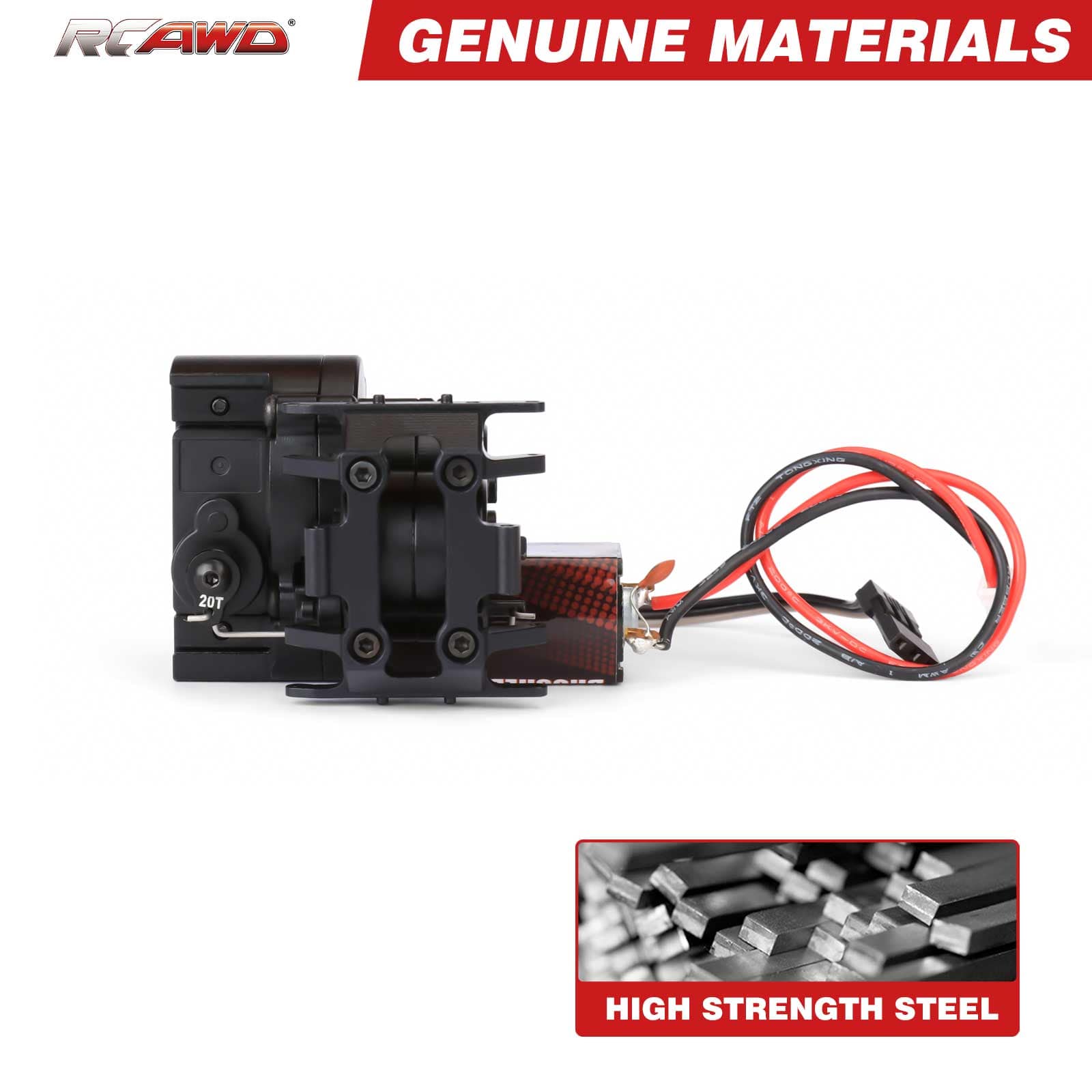 RCAWD AXIAL SCX24 RCAWD SCX24 180 32T 51T Motor 2 Speed Transmission Metal Gearbox Set