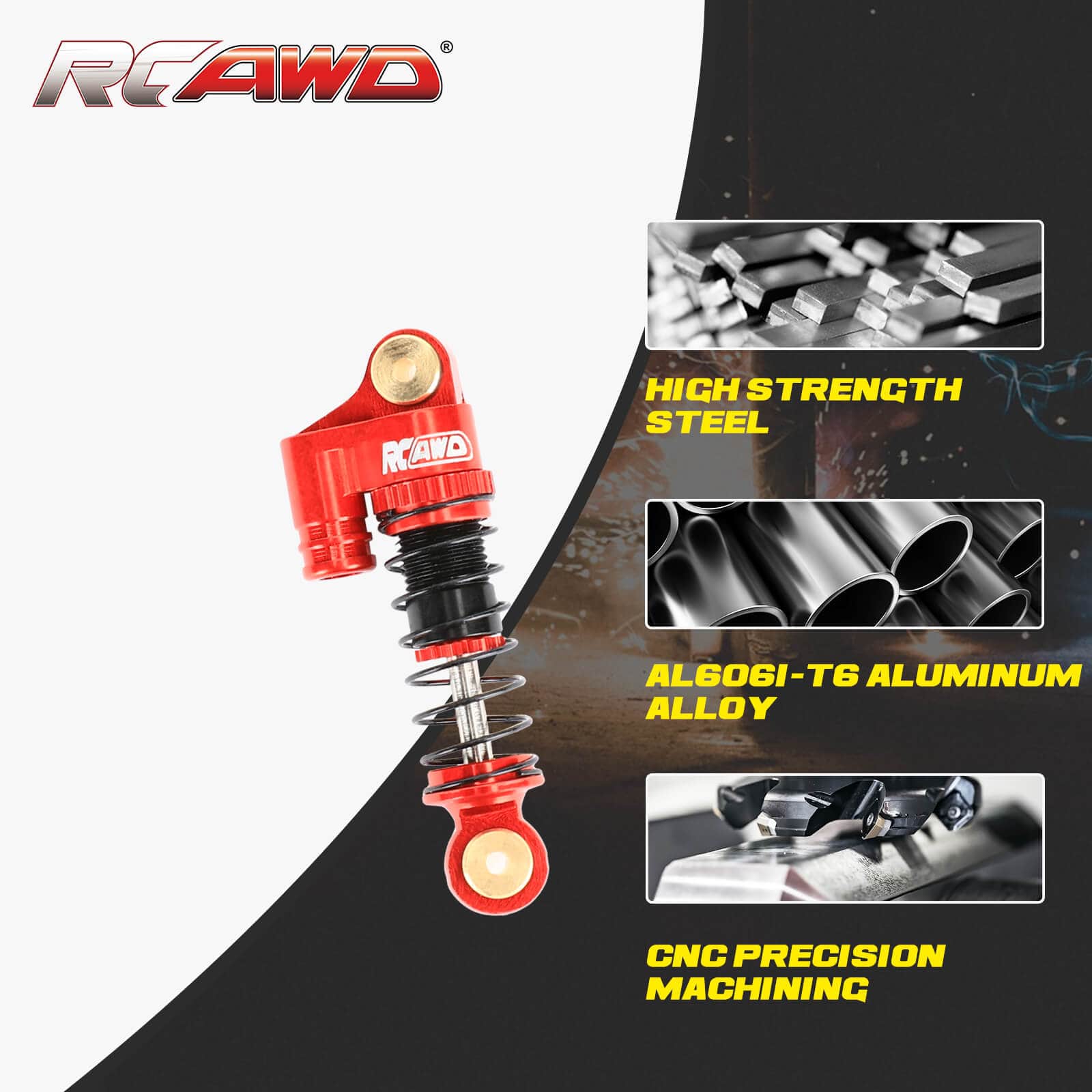 RCAWD AXIAL SCX24 RCAWD SCX24 38mm Oil Filled Shock 4pcs